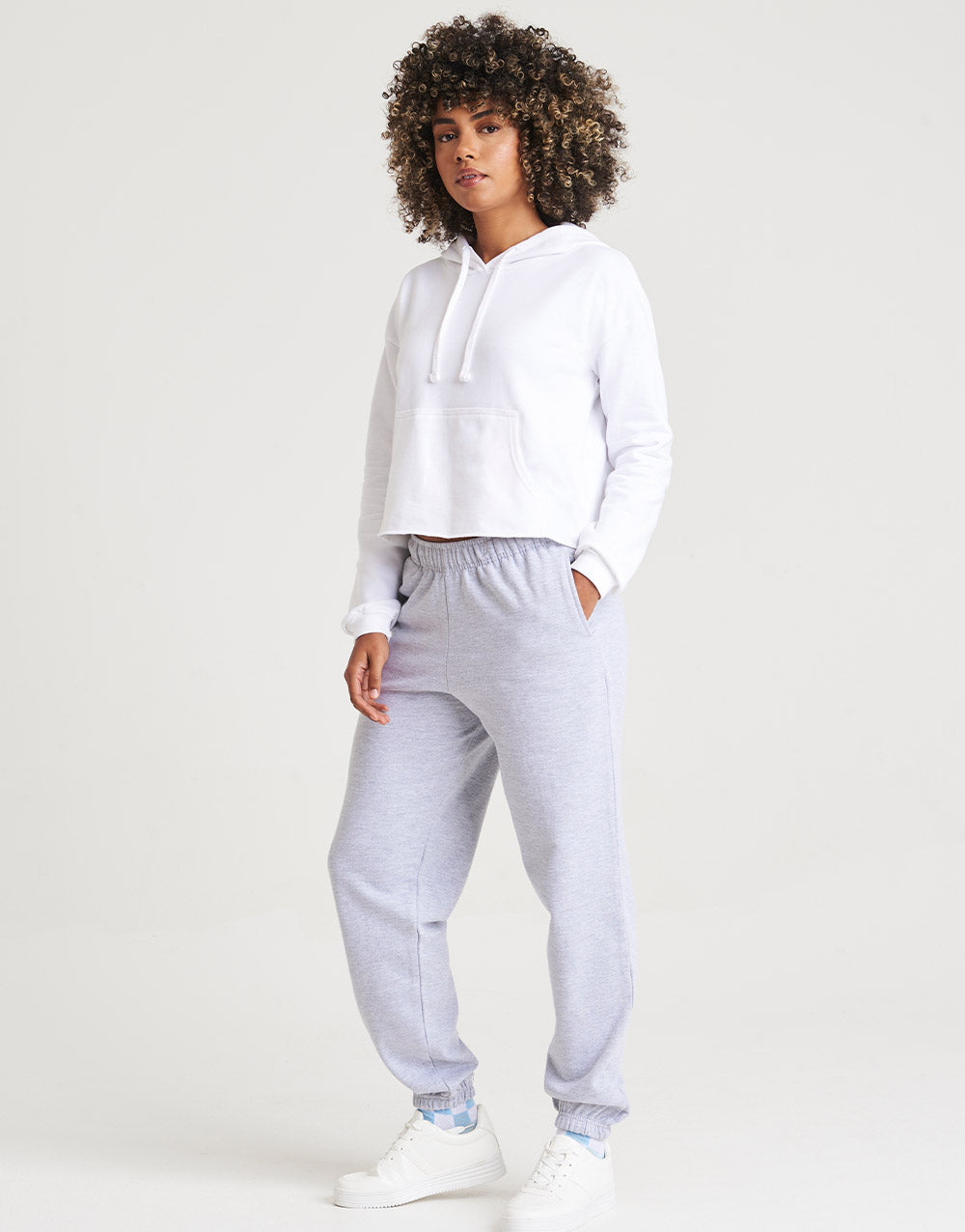 Sweat à capuche court pour femme