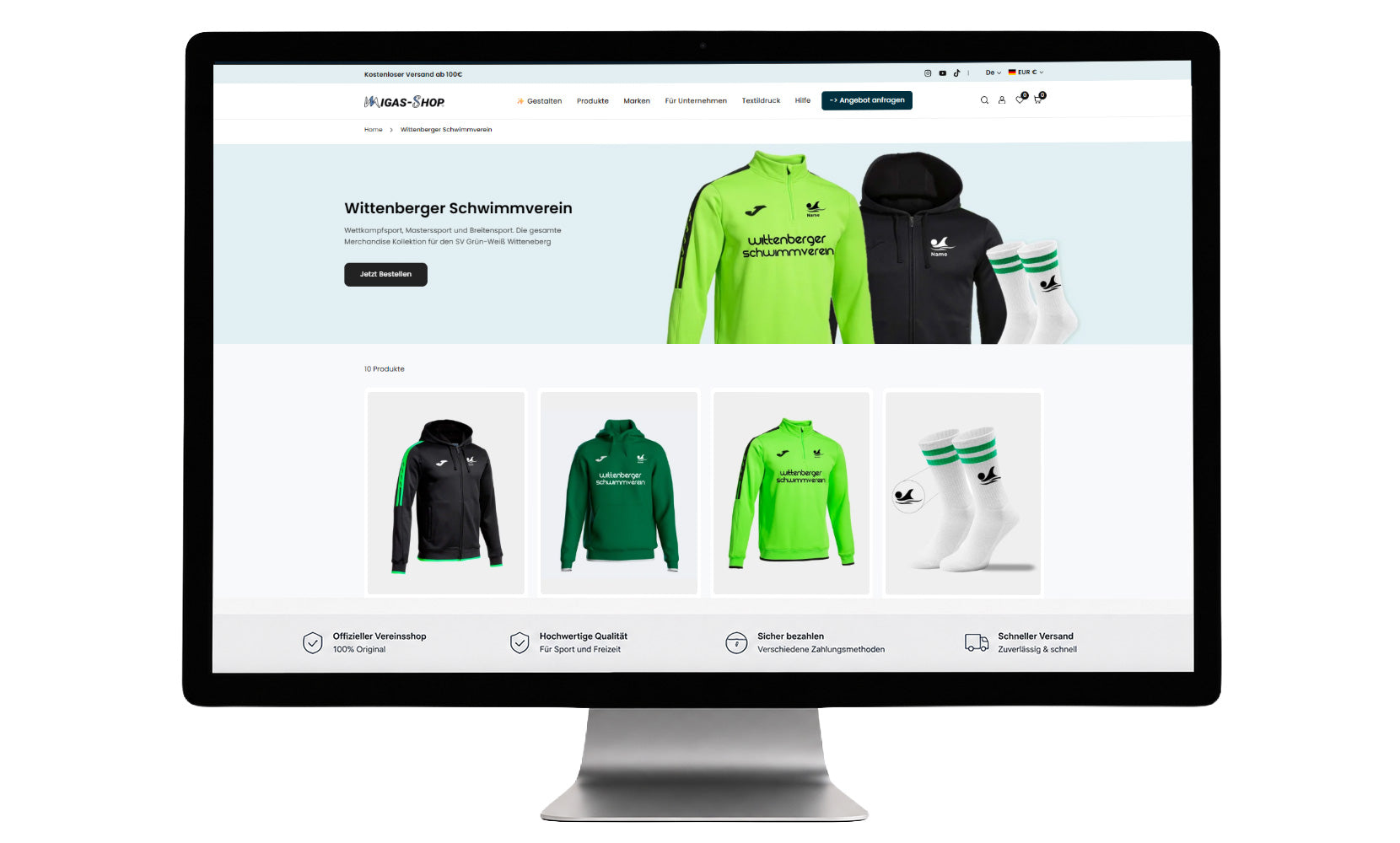Für größere Vereine: <br>Eurer eigener Online Shop