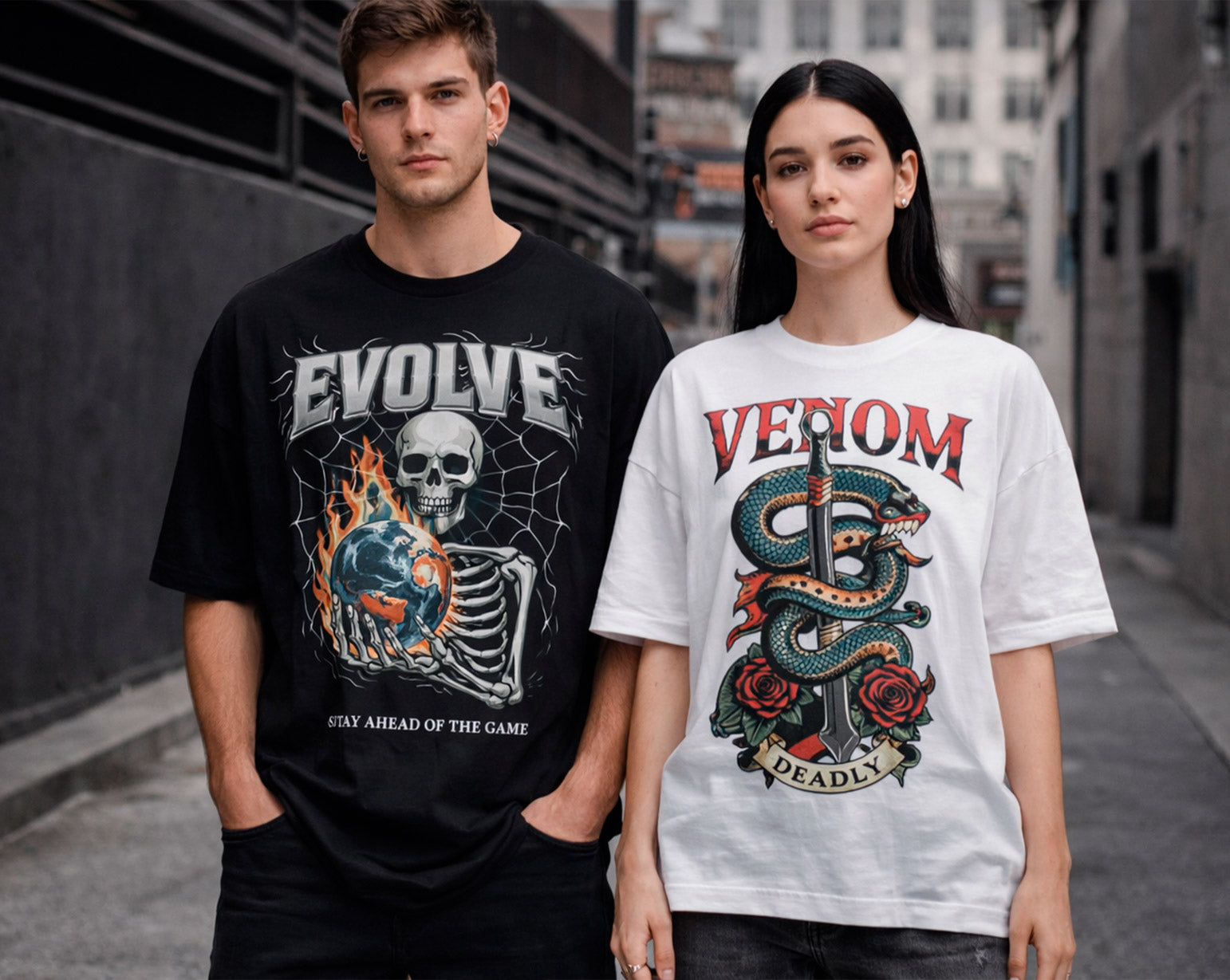 Oversize T-Shirt mit großem Frontprint – individuell bedruckt für Streetwear und Merchandise